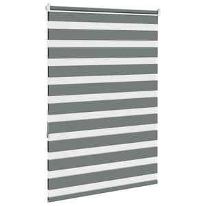 vidaXL Zebra Blind Dark Grey 110x150 cm Fabric Width 105.9 cm Polyester