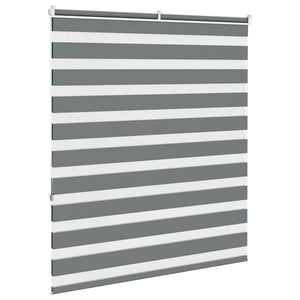 vidaXL Zebra Blind Dark Grey 120x150 cm Fabric Width 115.9 cm Polyester