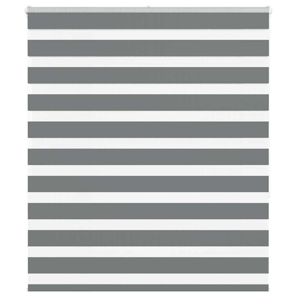 vidaXL Zebra Blind Dark Grey 125x150 cm Fabric Width 120.9 cm Polyester