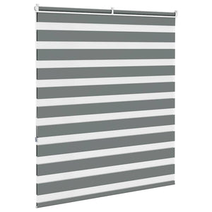 vidaXL Zebra Blind Dark Grey 125x150 cm Fabric Width 120.9 cm Polyester