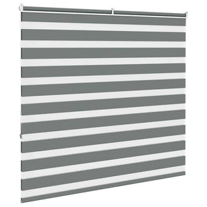 vidaXL Zebra Blind Dark Grey 155x150 cm Fabric Width 150.9 cm Polyester