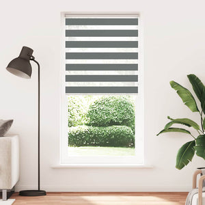 vidaXL Zebra Blind Dark Grey 95x200 cm Fabric Width 90.9 cm Polyester