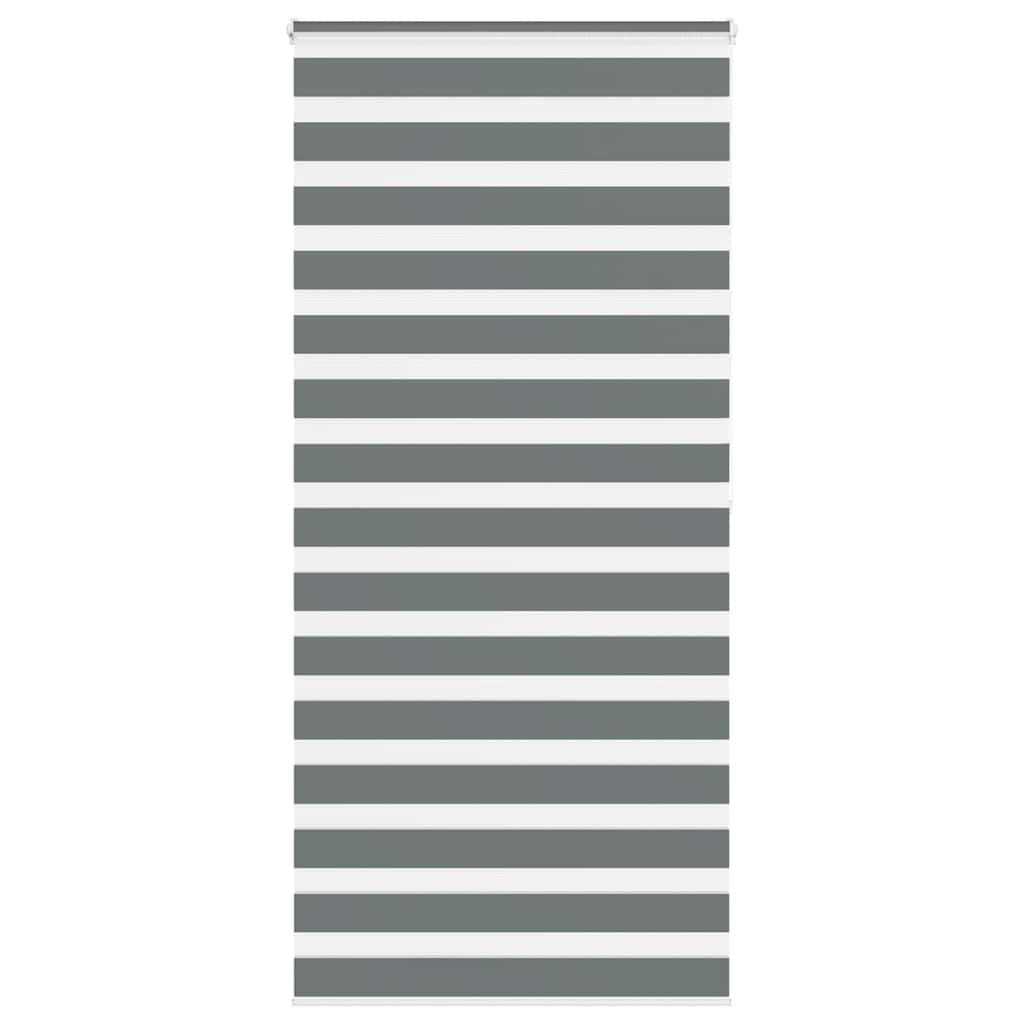 vidaXL Zebra Blind Dark Grey 100x200 cm Fabric Width 95.9 cm Polyester