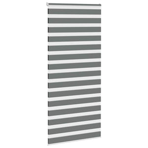 vidaXL Zebra Blind Dark Grey 100x200 cm Fabric Width 95.9 cm Polyester