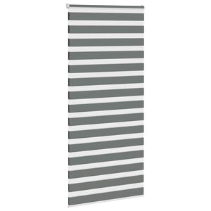 vidaXL Zebra Blind Dark Grey 105x200 cm Fabric Width 100.9 cm Polyester