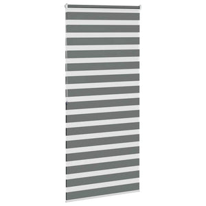 vidaXL Zebra Blind Dark Grey 110x200 cm Fabric Width 105.9 cm Polyester