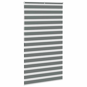 vidaXL Zebra Blind Dark Grey 120x200 cm Fabric Width 115.9 cm Polyester