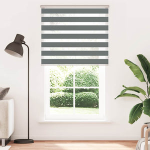 vidaXL Zebra Blind Dark Grey 125x200 cm Fabric Width 120.9 cm Polyester