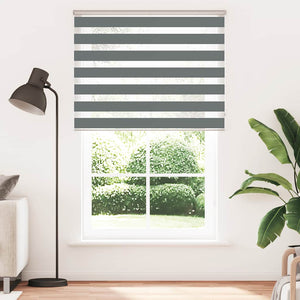 vidaXL Zebra Blind Dark Grey 140x200 cm Fabric Width 135.9 cm Polyester