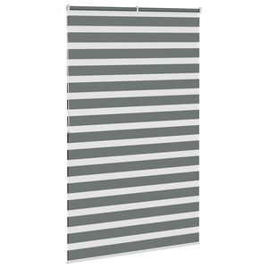 vidaXL Zebra Blind Dark Grey 140x200 cm Fabric Width 135.9 cm Polyester