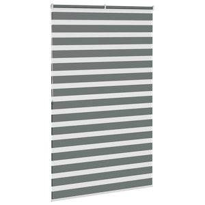 vidaXL Zebra Blind Dark Grey 145x200 cm Fabric Width 140.9 cm Polyester