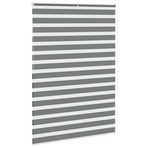 vidaXL Zebra Blind Dark Grey 155x200 cm Fabric Width 150.9 cm Polyester