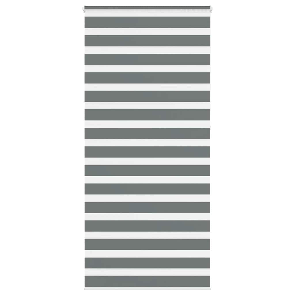 vidaXL Zebra Blind Dark Grey 95x230 cm Fabric Width 90.9 cm Polyester