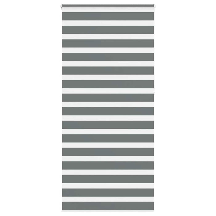 vidaXL Zebra Blind Dark Grey 95x230 cm Fabric Width 90.9 cm Polyester