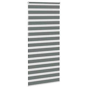 vidaXL Zebra Blind Dark Grey 95x230 cm Fabric Width 90.9 cm Polyester