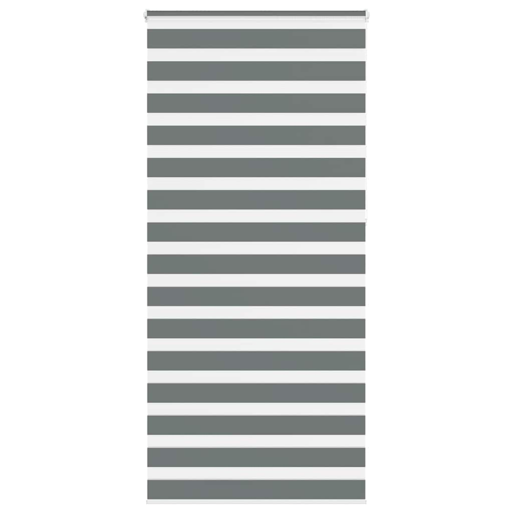 vidaXL Zebra Blind Dark Grey 105x230 cm Fabric Width 100.9 cm Polyester