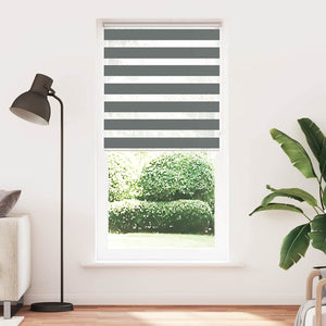 vidaXL Zebra Blind Dark Grey 110x230 cm Fabric Width 105.9 cm Polyester