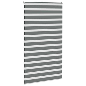 vidaXL Zebra Blind Dark Grey 120x230 cm Fabric Width 115.9 cm Polyester