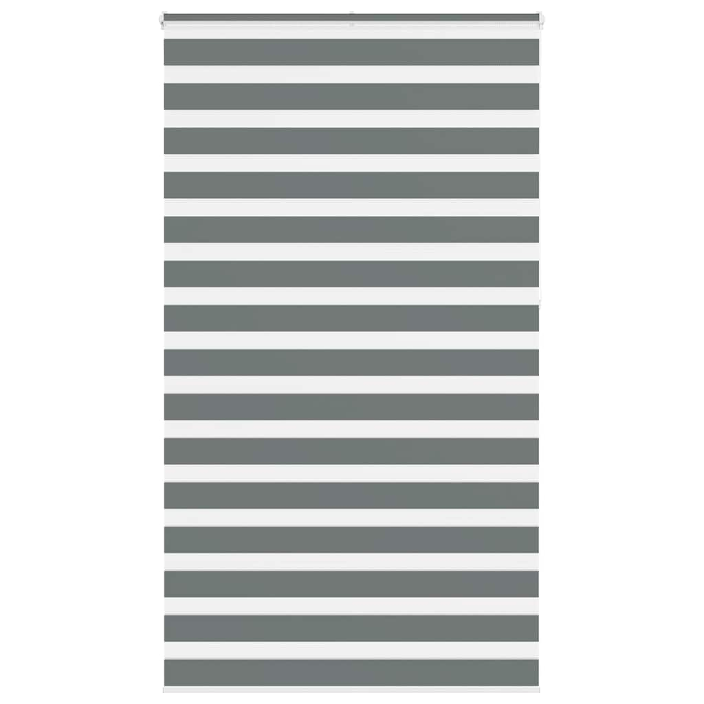 vidaXL Zebra Blind Dark Grey 135x230 cm Fabric Width 130.9 cm Polyester