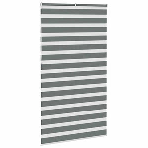 vidaXL Zebra Blind Dark Grey 135x230 cm Fabric Width 130.9 cm Polyester