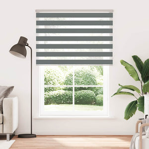 vidaXL Zebra Blind Dark Grey 155x230 cm Fabric Width 150.9 cm Polyester