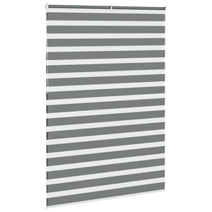 vidaXL Zebra Blind Dark Grey 155x230 cm Fabric Width 150.9 cm Polyester