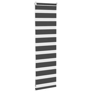 vidaXL Zebra Blind Black 40x100 cm Fabric Width 35.9 cm Polyester