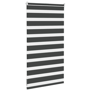 vidaXL Zebra Blind Black 70x100 cm Fabric Width 65.9 cm Polyester