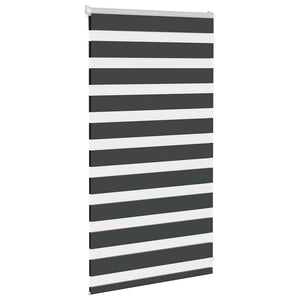 vidaXL Zebra Blind Black 85x100 cm Fabric Width 80.9 cm Polyester