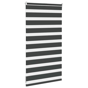 vidaXL Zebra Blind Black 85x100 cm Fabric Width 80.9 cm Polyester