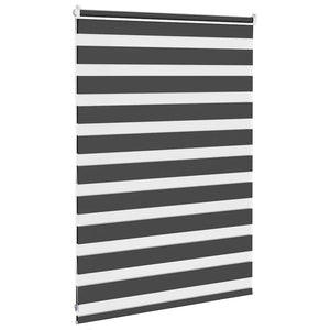 vidaXL Zebra Blind Black 100x100 cm Fabric Width 95.9 cm Polyester