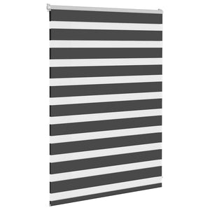 vidaXL Zebra Blind Black 105x100 cm Fabric Width 100.9 cm Polyester