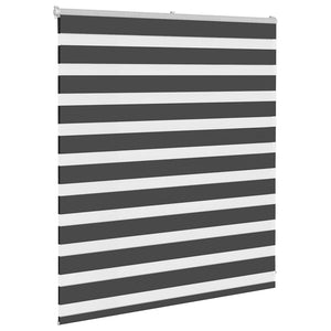 vidaXL Zebra Blind Black 120x100 cm Fabric Width 115.9 cm Polyester