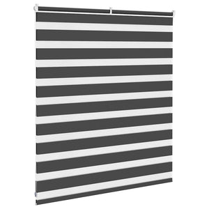 vidaXL Zebra Blind Black 120x100 cm Fabric Width 115.9 cm Polyester