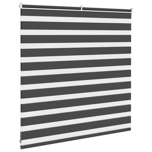 vidaXL Zebra Blind Black 140x100 cm Fabric Width 135.9 cm Polyester