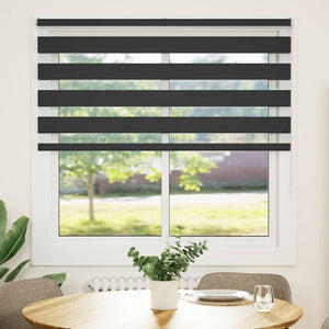 vidaXL Zebra Blind Black 150x100 cm Fabric Width 145.9 cm Polyester