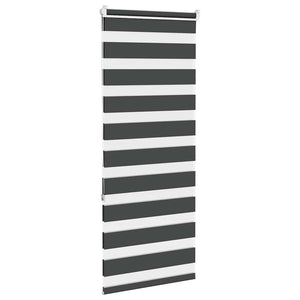 vidaXL Zebra Blind Black 55x150 cm Fabric Width 50.9 cm Polyester