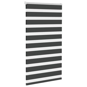 vidaXL Zebra Blind Black 85x150 cm Fabric Width 80.9 cm Polyester