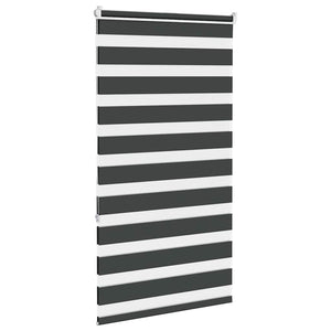 vidaXL Zebra Blind Black 85x150 cm Fabric Width 80.9 cm Polyester