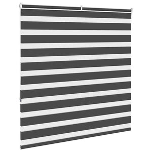 vidaXL Zebra Blind Black 150x150 cm Fabric Width 145.9 cm Polyester