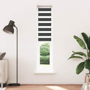 vidaXL Zebra Blind Black 45x200 cm Fabric Width 40.9 cm Polyester