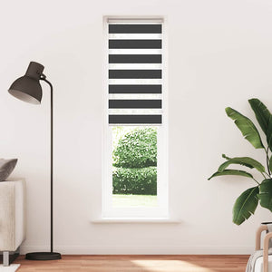 vidaXL Zebra Blind Black 60x200 cm Fabric Width 55.9 cm Polyester