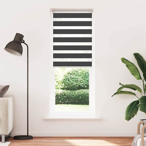 vidaXL Zebra Blind Black 70x200 cm Fabric Width 65.9 cm Polyester