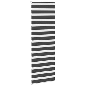 vidaXL Zebra Blind Black 70x200 cm Fabric Width 65.9 cm Polyester