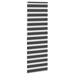 vidaXL Zebra Blind Black 70x200 cm Fabric Width 65.9 cm Polyester