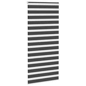 vidaXL Zebra Blind Black 95x200 cm Fabric Width 90.9 cm Polyester