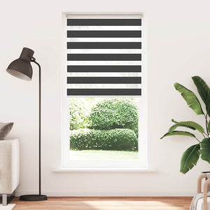 vidaXL Zebra Blind Black 115x200 cm Fabric Width 110.9 cm Polyester