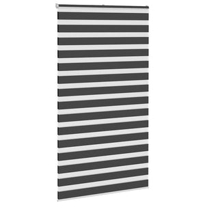 vidaXL Zebra Blind Black 130x200 cm Fabric Width 125.9 cm Polyester