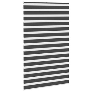 vidaXL Zebra Blind Black 140x200 cm Fabric Width 135.9 cm Polyester