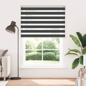 vidaXL Zebra Blind Black 155x200 cm Fabric Width 150.9 cm Polyester